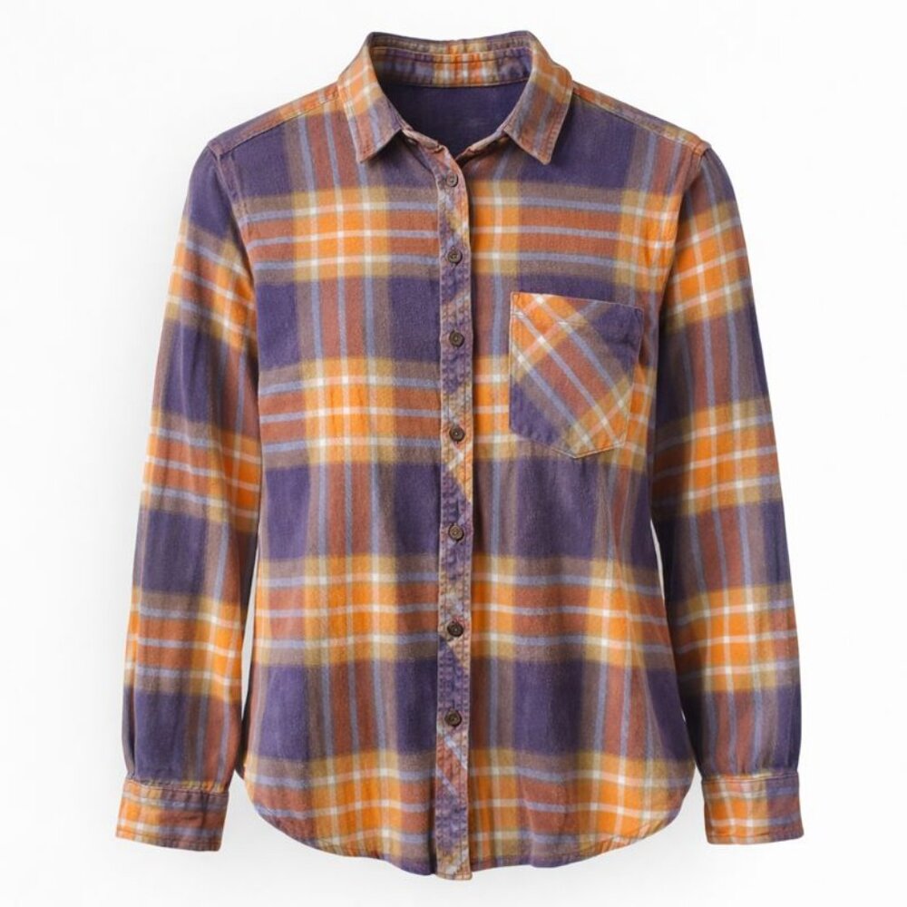 BDG Urban Outfitters Plaid Flannel Shirt XS Purple Org Grunge Shacket Festival